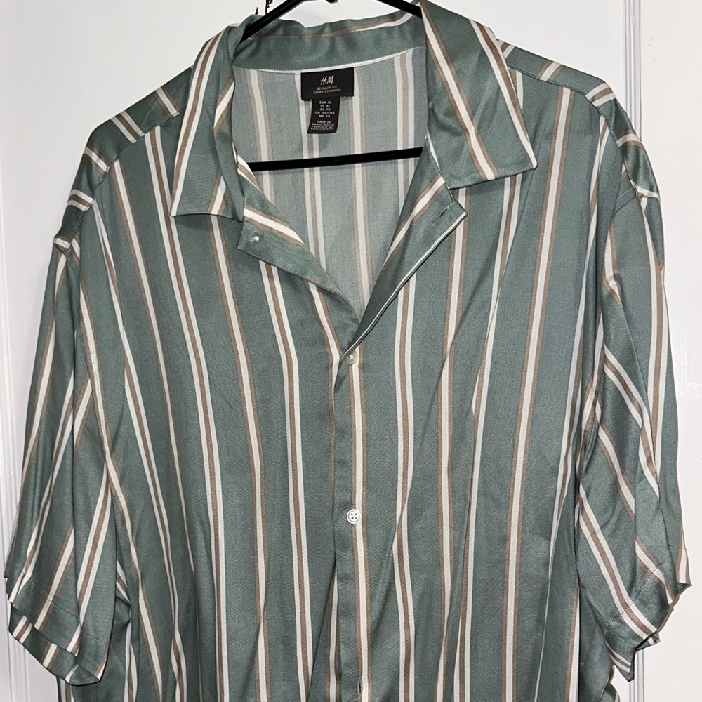 HM short sleeve striped shirt for men